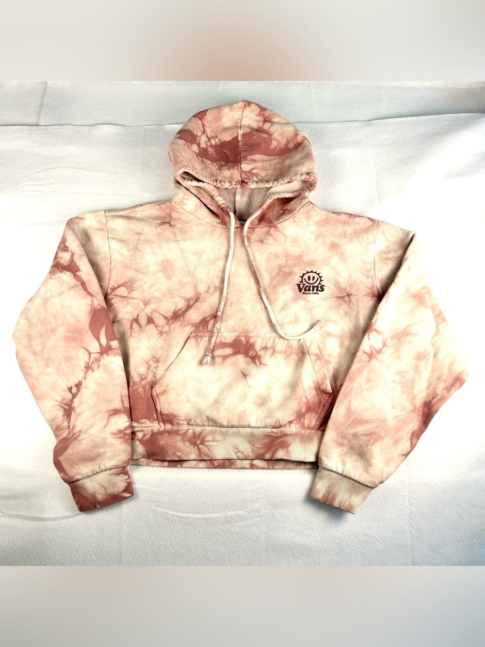 Vans Hoodie Women's Medium Pink Tie-Dye Cotton Blend Sweatshirt Pullover